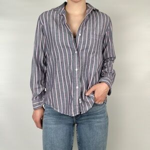 Grayson The Hero Blue Pink White‎ Stripe Button Down Long Sleeve Size 2